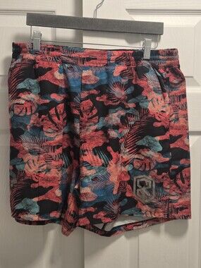 Born Primitive Tropical Hybrid Shorts - Coral & Teal - Size XL
